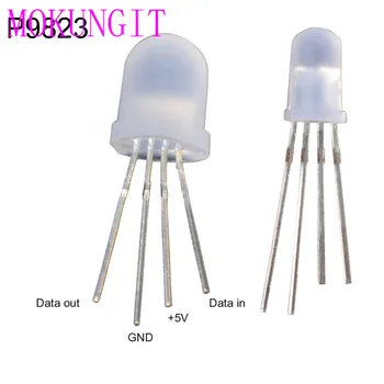 

Fast shipping 3000PCS DC5V PL9823 F8 8mm Round RGB LED P9823 chipset inside RGB Full color Frosted LED Chips