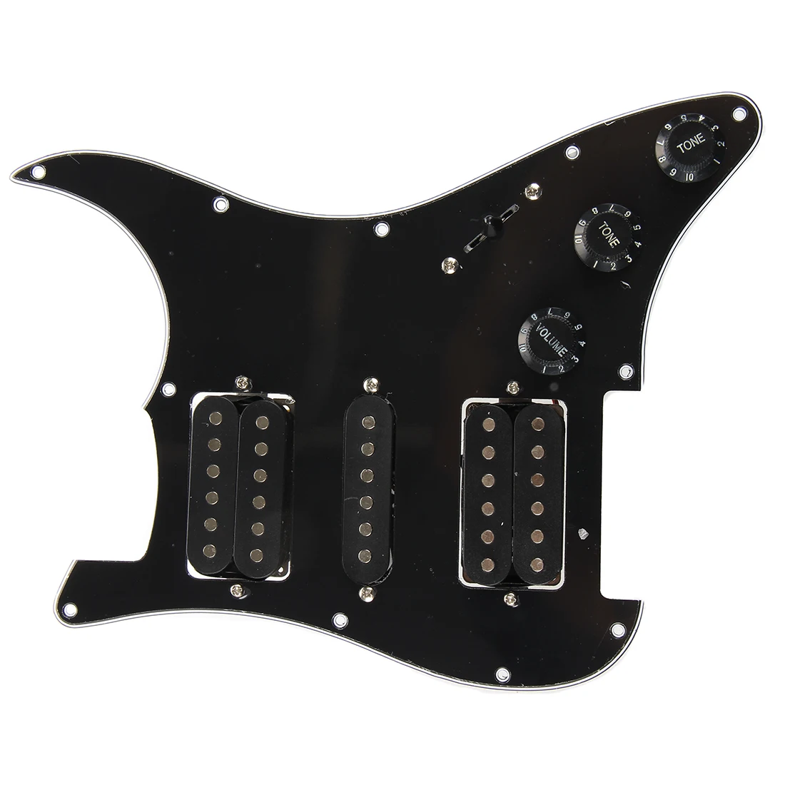 

New Loaded Prewired Electric Guitar Pickguard Pickups 11 Hole HSH Black