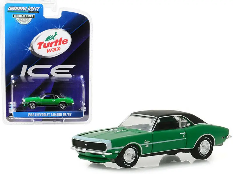 GL 1: 64 1968 CHEVROLET CAMARO RS/SS зеленый сплав модель автомобиля литье под давлением металлические игрушки подарок на день рождения для детей мальчиков