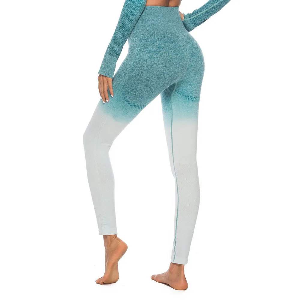 

Sexy Leggings Workout Push Up Legins High Waist Gradient Panelled Tie Dye Skinny Pencil Panties Women Clothes 2019 Sweatpants