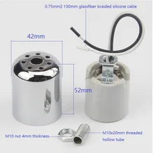 2 шт./лот 6A 250 V max.1000 мощность E27 головки винта керамический патрон с воздушным охлаждением металлические термоустойчивая чашка сопротивления