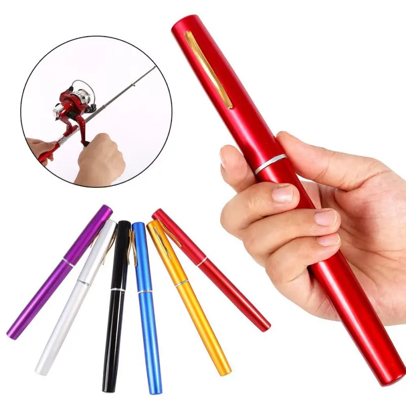 Outdoor Mini Camping Travel Baitcasting Telescopic Pocket Pen Shape Fishing Rod + Reel+ Fishing line New Arrival