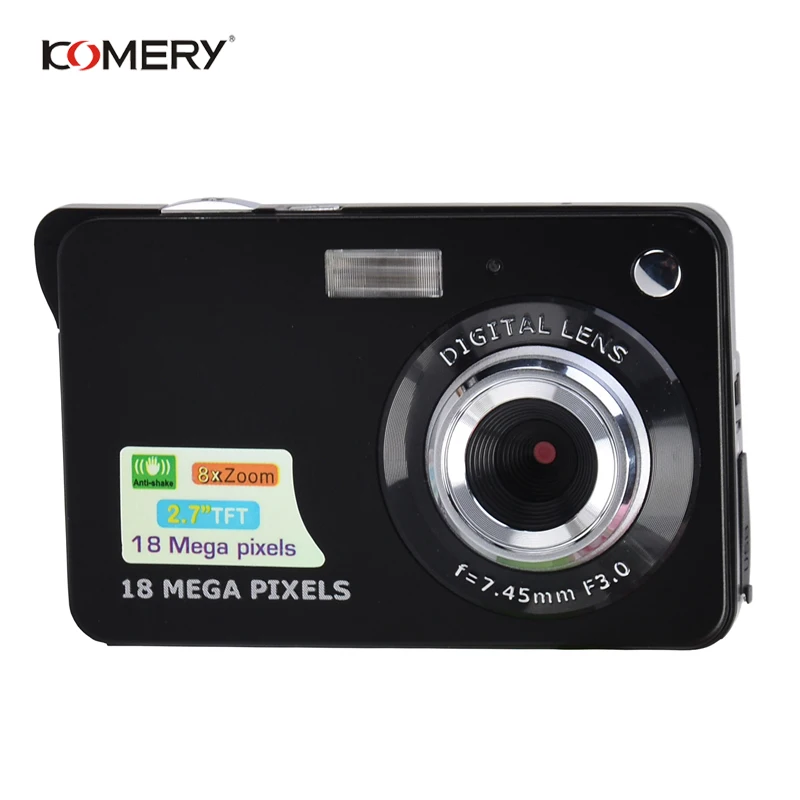 KOMERY Цифровая камера 2,7 дюймов TFT экран CMOS 5.0MP анти-встряхивание 8X цифровой зум 1800 Вт пиксель микро функция видеокамера для подарка