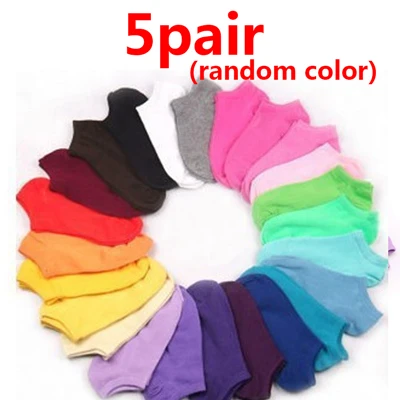 5 Pair 3/5 пар, женские хлопковые носки, короткие летние женские короткие носки, белые, черные нейлоновые сетчатая лодка, носки, тапочки, Chaussette Femme - Цвет: 5 Pair