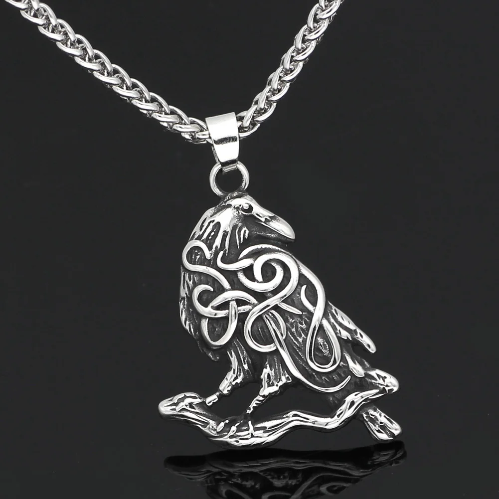 Скандинавский Викинг odin raven amulet ожерелье из нержавеющей стали|Ожерелья с