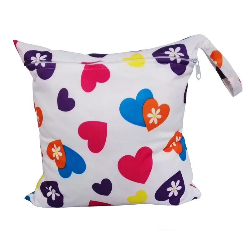 

Wholesale Wetbags 28*30CM Reusable Waterproof Printed Single Pocket Nappy Bags Travel Wet Dry Bags 1 PC Small Mummy Cloth Bag