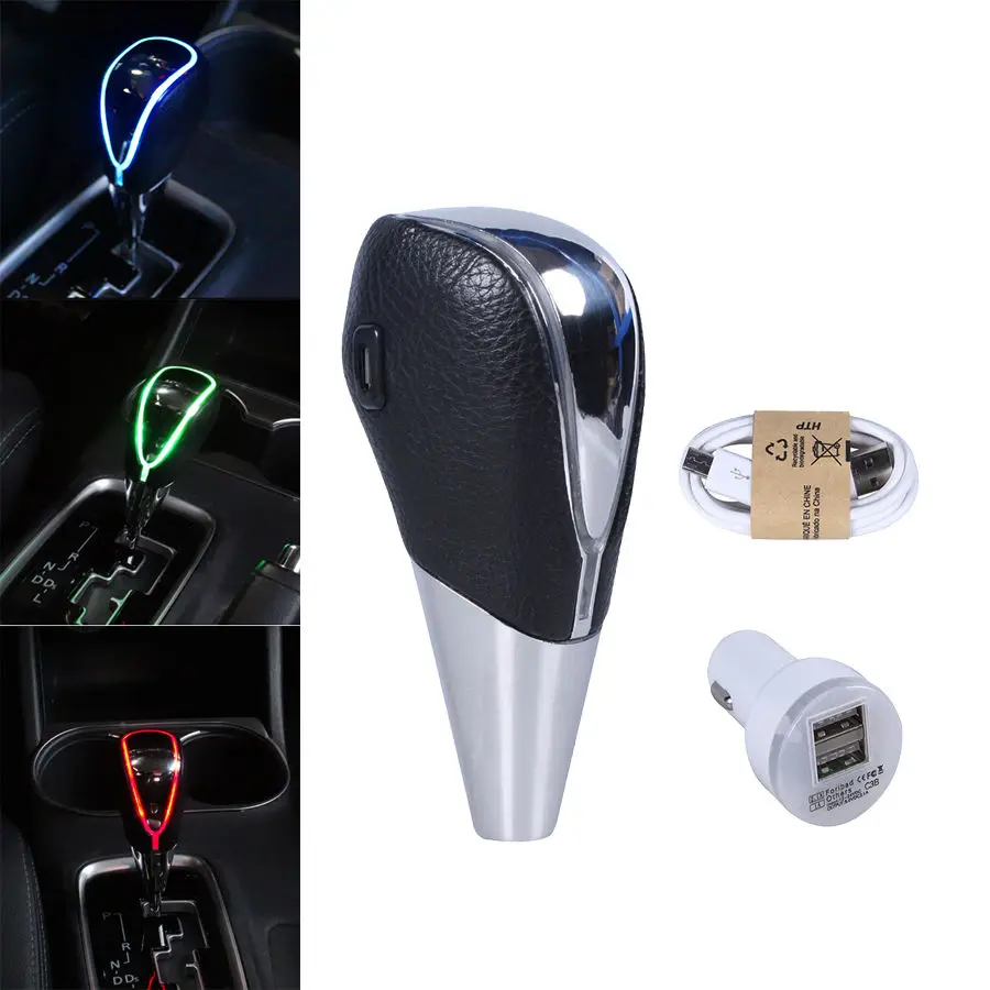 

POSSBAY Blue/Red/White/Color Change LED Touch Activated Universal Manual Car Auto Cabeza Gear Shift Knob Shifter Car Styling