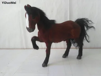 

large 20x5x17cm artificial horse polylene&furs raise-up horse handicraft Figurines prop,home decoration toy gift a1779