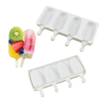 

DIY 4 Cell Mini Silicone Frozen Ice Cream Pop Popsicle Mold Tray Pan Kitchen Tools Ice Maker Lolly Mould Cake Fondant Mould