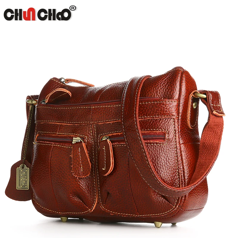 

Guarantee 100% Genuine Leather Women's Messenger Vintage Shoulder Bag Female Cross-body Soft Casual Shopping Bags ST005