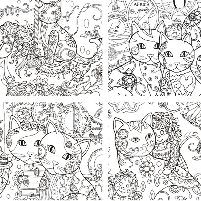 Creative Haven Creative Cats Coloring Books For Adults 24pages Stress