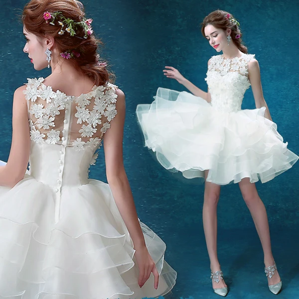 Best Offers Short Bridesmaid Dress Cheap Knee Length Lace With Tulle Flowers White Robe Demoiselle D'honneur Short Dresses For Wedding Party Best Offers Short Bridesmaid Dress Cheap Knee Length Lace With Tulle Flowers White Robe Demoiselle D'honneur Short Dresses For Wedding Party