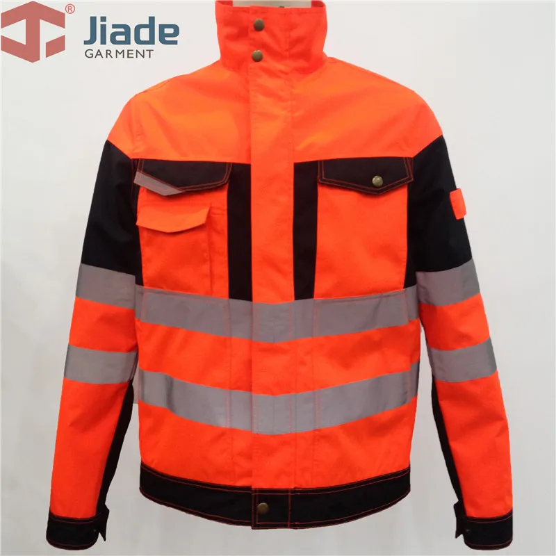 Куртка Hi vis Рабочая одежда водонепроницаемая Рабочая куртка со светоотражающими полосками защитная одежда - Цвет: Orange