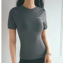 Женские рубашки для спортзала, тянущийся бесшовный топ для йоги, рубашки для фитнеса, облегающий топ для тренировок, одежда для спортзала, женские спортивные облегающие рубашки для бега