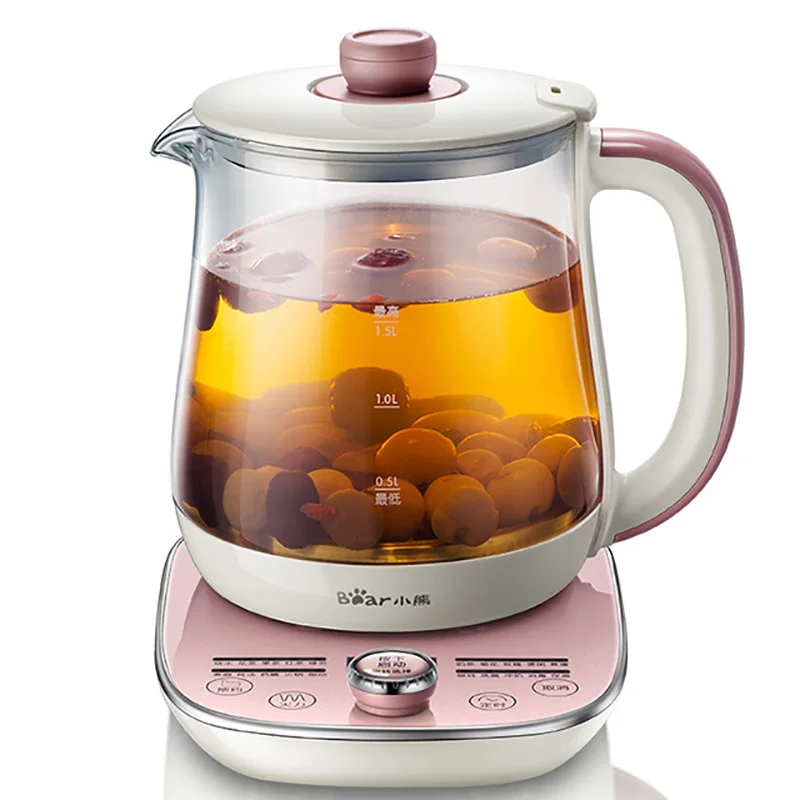 X33 1.5L pink automatic electric kettle Thick glass 8gear 20menus
