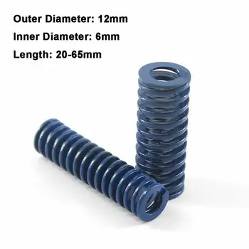 

2Pcs Blue Light Load Spiral Stamping Compression Die Spring Outer Diameter 12mm Inner Diameter 6mm Length 20-65mm
