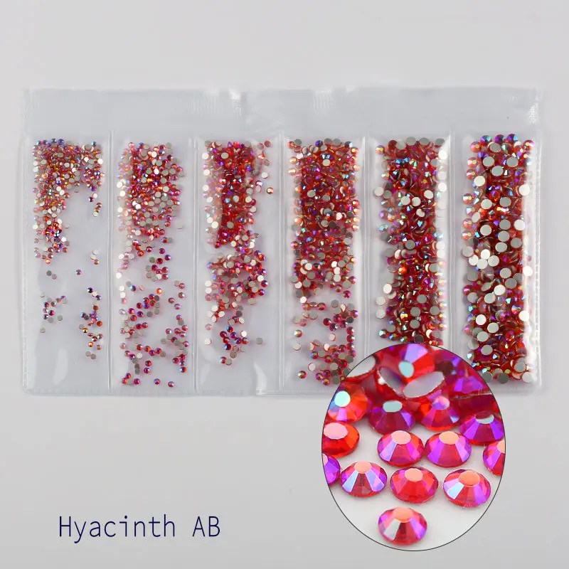 Новые смешанные размеры SS4-SS12 красочные 1680 шт 3D не горячей фиксации ногтей Flatback украшения из страз танцевальные костюмы - Цвет: hyacinth AB