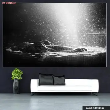 

crocodile Animal Abstract oil Painting Drawing art Spray Unframed Canvas brass children picture scarf action wall54091747