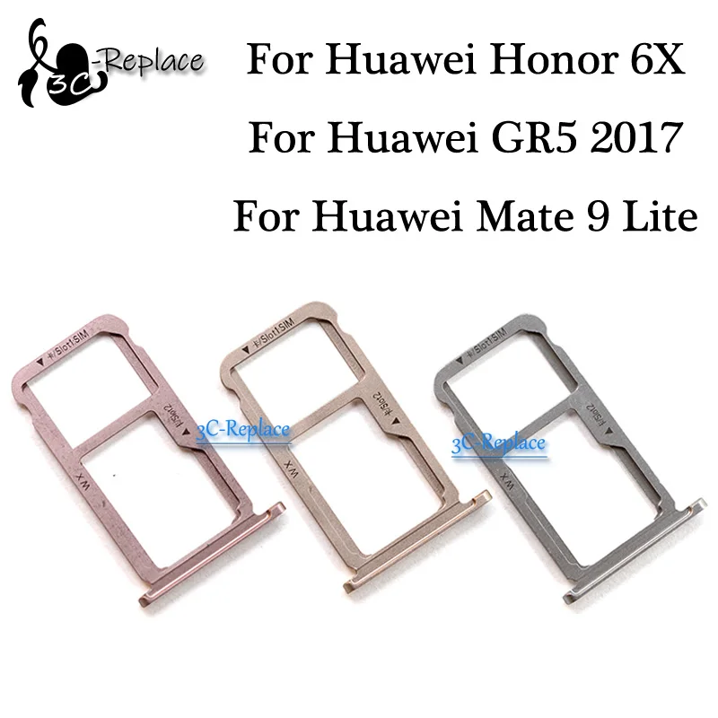 Для Huawei Honor 6X / Mate 9 Lite GR5 2017 BLL-L21 BLL-L22 лоток sim-карты Micro SD карты держатель Слот