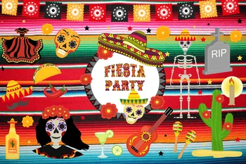 

huayi Fiesta Backdrop Taco Bout Mexican Dress-up Photography Background Vinyl Fiesta Theme Birthday Party Banner Backdrops W-930