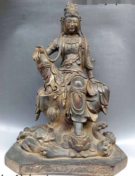 

Tibet Buddhism Temple Copper Bronze Gild Avalokitesvara Guan Yin Kwan-yin Statue