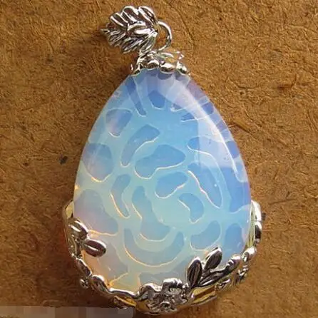 

Free Shipping Hot sale new Style >>>>>beautiful opal Teardrop Flower Pendant Reiki Bead For Necklace