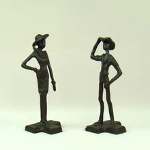 Железное искусство западная ковбойская Статуэтка АБСТРАКЦИЯ металлическая ковбочка миниатюрный ганмен сувенирное украшение подарок и ремесло орнамент брелок