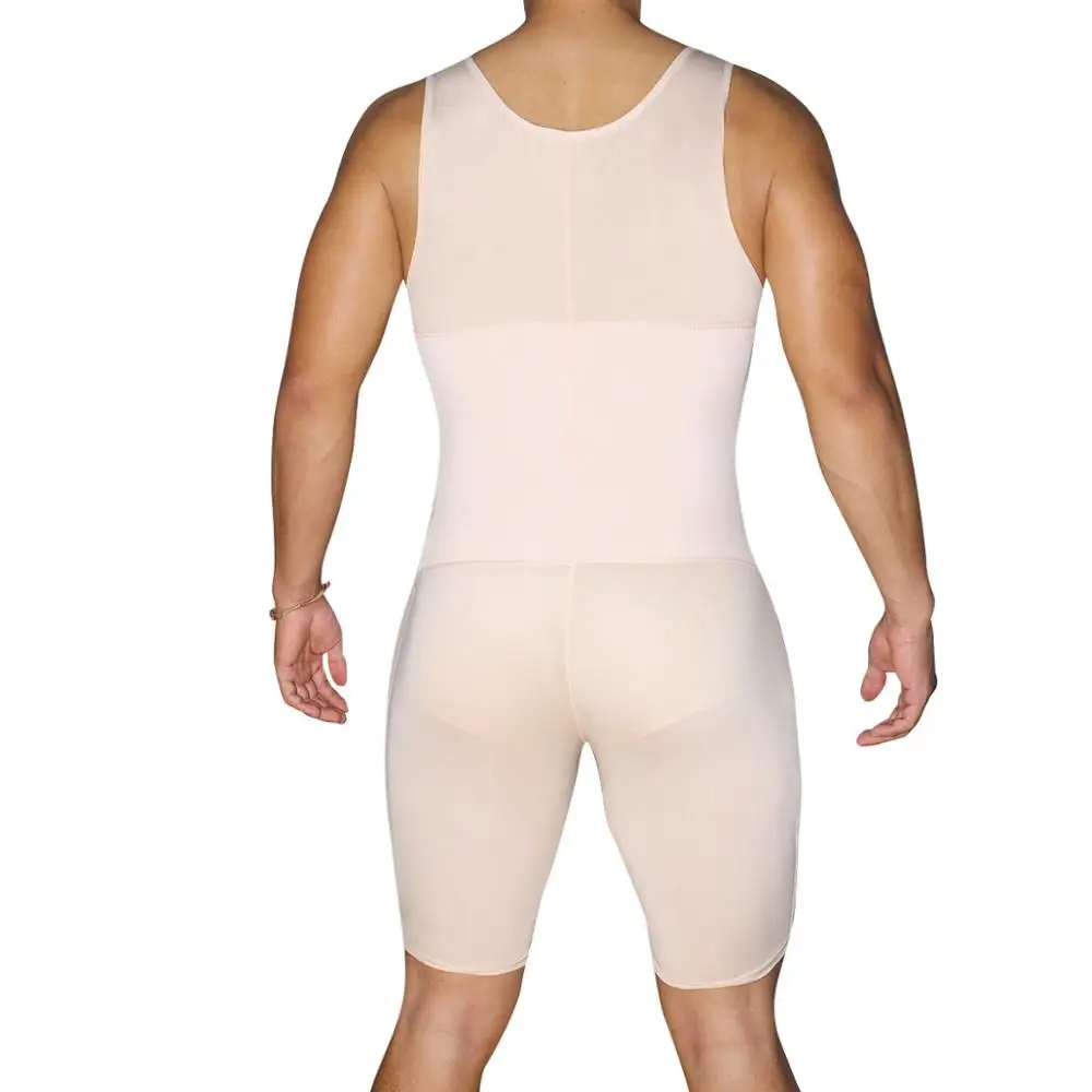 AICONL Fajas modeladoras Body Shaper Bodysuit Men Underwear Butt Lifter Zip Girdle Black