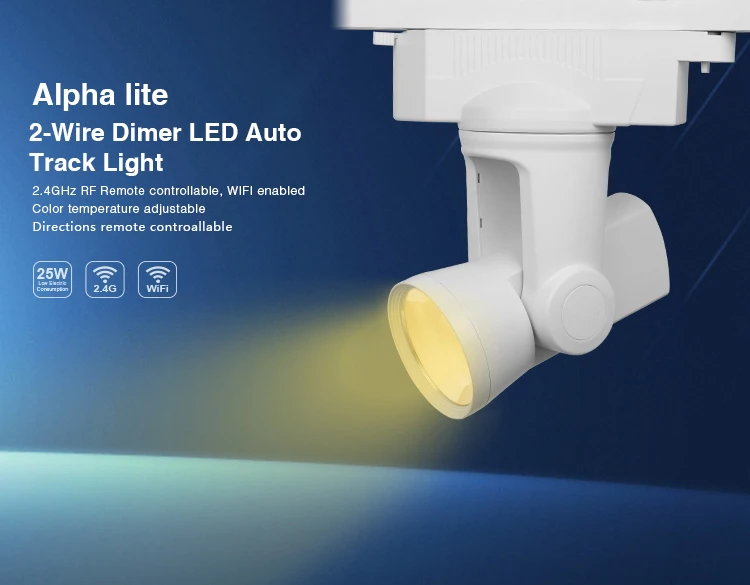 

Milight AL1 AC86-265V 2.4G RF WIFI connection 25W 2-wire Dimmer Alpha Lite Track Light Single White Tracking light