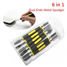 Металлический спуджер с двумя концами 6 шт. набор ручных инструментов для мобильного телефона iPhone iPad посторонних открывания инструмент для ремонта лом разобрать