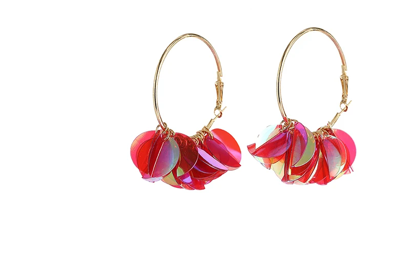 AYAYOO Hoop Earrings for Women Statement Fashion Summer Fringe Earring Female Hanging Gold Color Earings Fashion Jewelry (5)