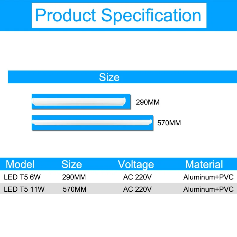 Встраиваемый светодиодный светильник GreenEye, 5 шт./лот, T5, 220 В, 0,3 м, 6 Вт/0,6 м, 11 Вт, трубчатая лампа T5, светодиодный, холодный белый, теплый, Флуоресцентный светильник, неоновый, 10 Вт