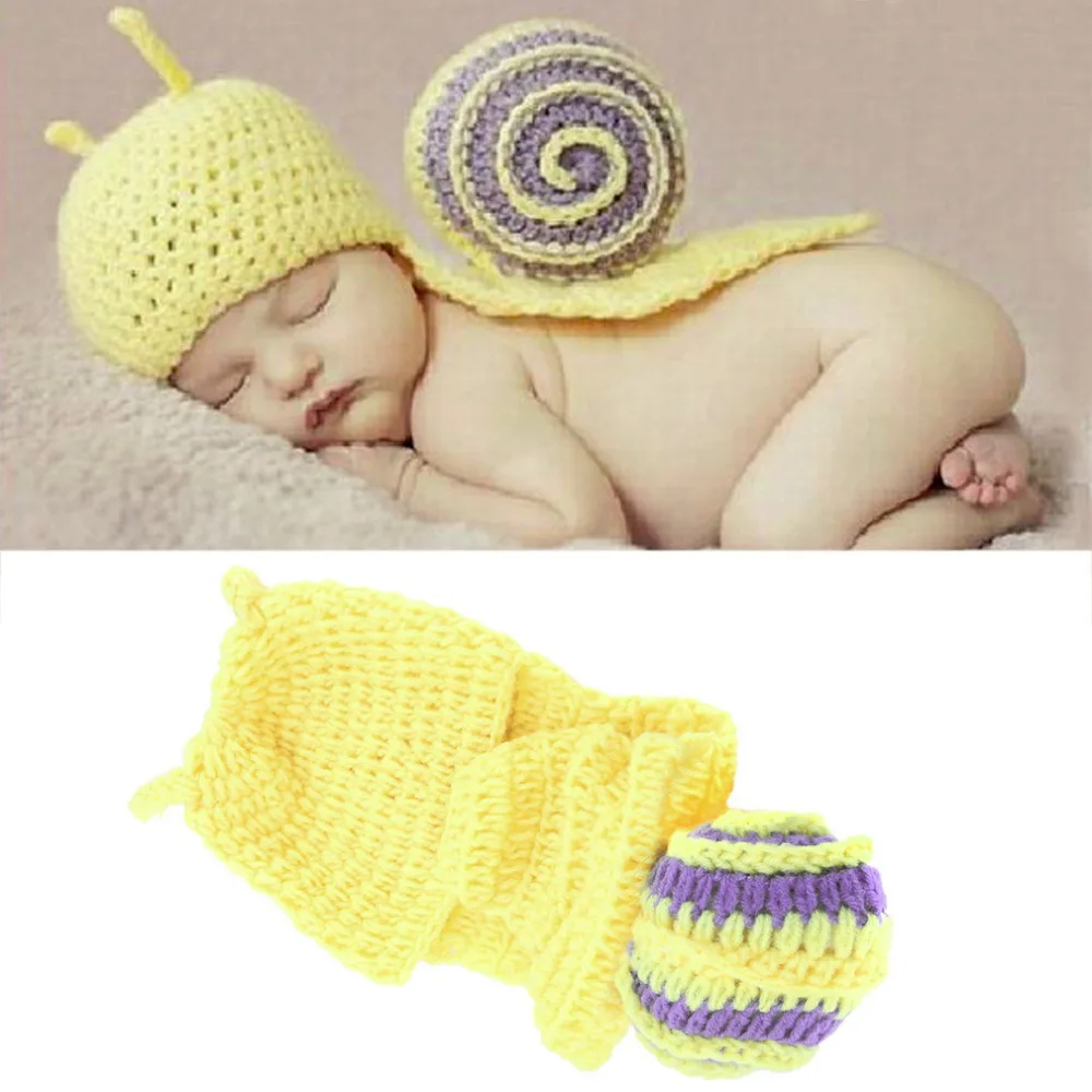 

Infant Baby Crochet Snail Hats Newborn Photography Prop Boy Beanies Cap Hot Selling