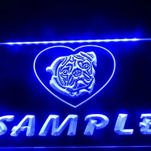 DZ076-для персонализированного названия мопса дом домашний светодиодный неоновый свет знак