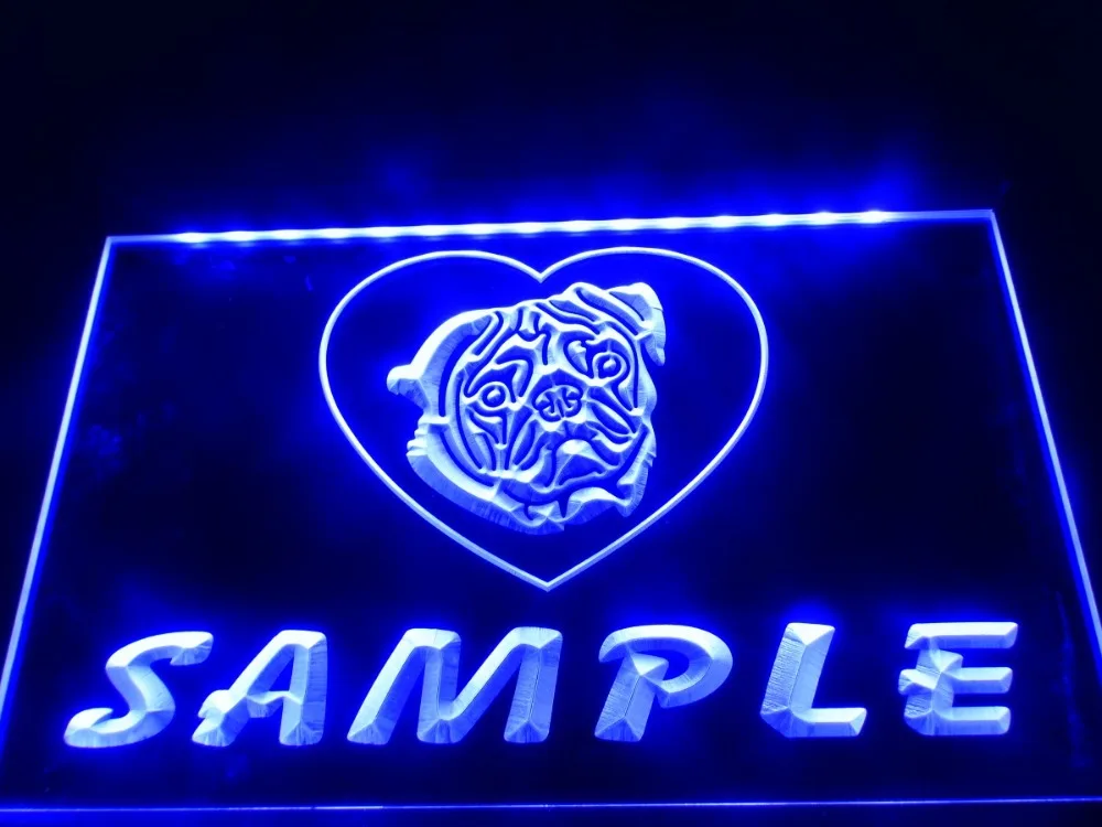 

DZ076- Name Personalized Custom Pug Dog House Home LED Neon Light Sign