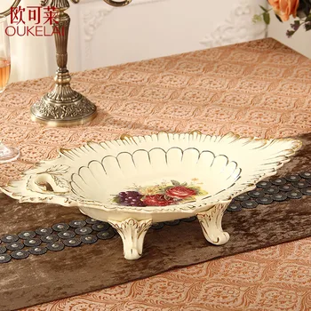 

ceramic fruit plate Home Furnishing luxury living room coffee table decoration compote wedding housewarming gift