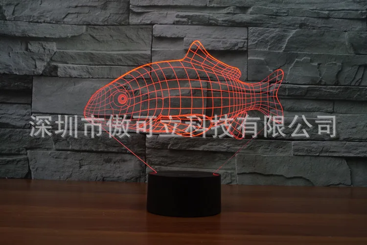Новый рыбий формы Usb 3D свет визуальный акриловый креативный свет атмосферный ночник