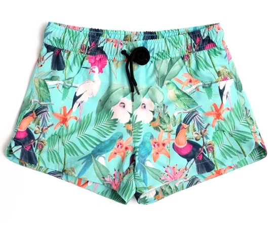flower bird printing women men swimwear sunga summer honeymoon vacation couples swimsuit trend women men swim trunk shorts boxer - Цвет: women