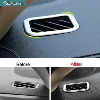 

Tonlinker 2 PCS DIY Car styling ABS chrome Meter stage air vent light box case Stickers for TOYOTA HIGHLANDER 2015 accessories