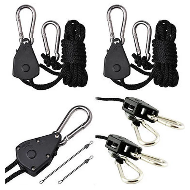 Special Price 150lb 1/8 Inch Nylon Rope Ratchet Yoyo Hangers for Grow Tent Room Fan Carbon Filter Grow Light Special Price 150lb 1/8 Inch Nylon Rope Ratchet Yoyo Hangers for Grow Tent Room Fan Carbon Filter Grow Light