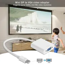 Mini DP to VGA Video Adapter 1080P Display Port to VGA Cables Input Mini DisplayPort Male for Apple Macbook Pro Air