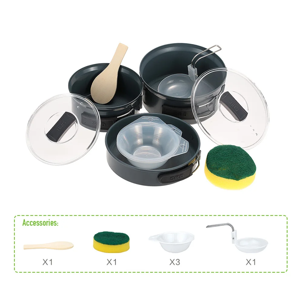 Brs-123 envío libre 2-3 persona olla camping Utensilios de cocina al aire libre ollas Sets multifunción Utensilios de cocina