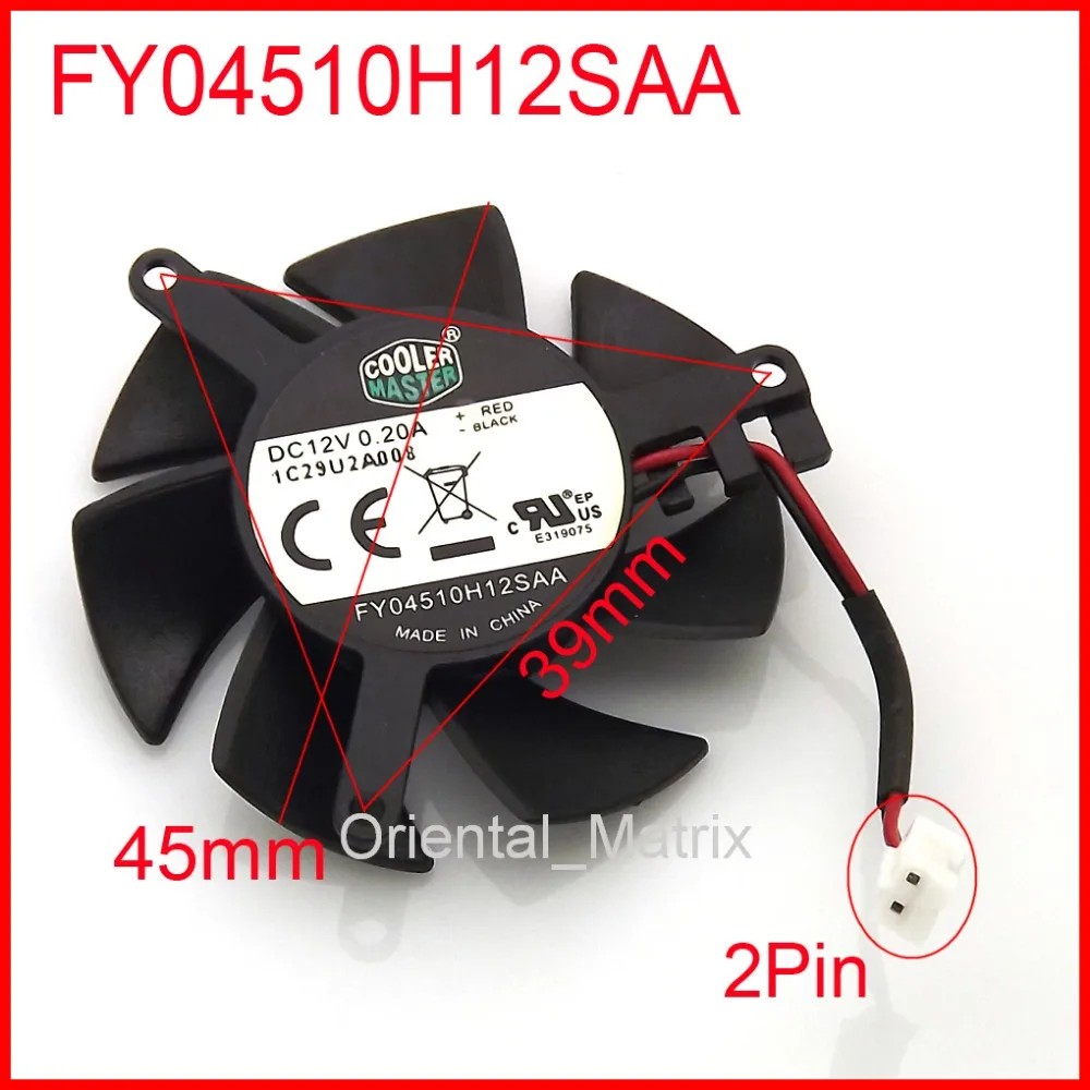

Free Shipping FY04510H12SAA 45mm 12V 0.2A 2Wire 2Pin For MSI R6450 6570 6670 V5 Graphics Card Cooler Cooling Fan