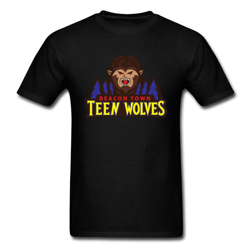 Beacon Town Teen Wolves Short Sleeve T Shirt Crewneck 100% Cotton Fabric Men T-shirts Leisure Tops T Shirt 2018 New Fashion Beacon Town Teen Wolves black