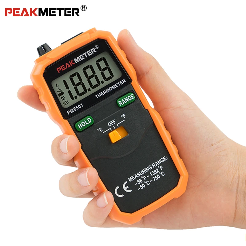 MS6501 Peakmeter цифровой термометр-58F~ 1382F измеритель температуры с типом K сенсорный датчик термопары