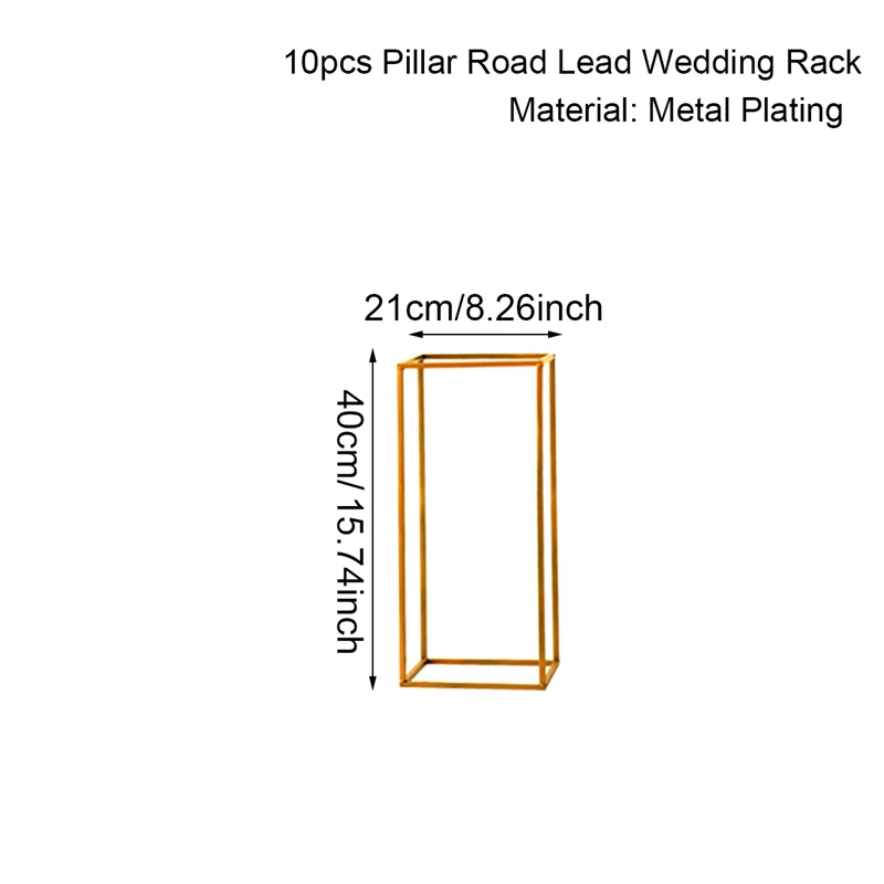 10 шт./лот, стиль, разные размеры, свадебная металлическая ваза золотого цвета, колонна-подставка для свадебного украшения - Цвет: 11