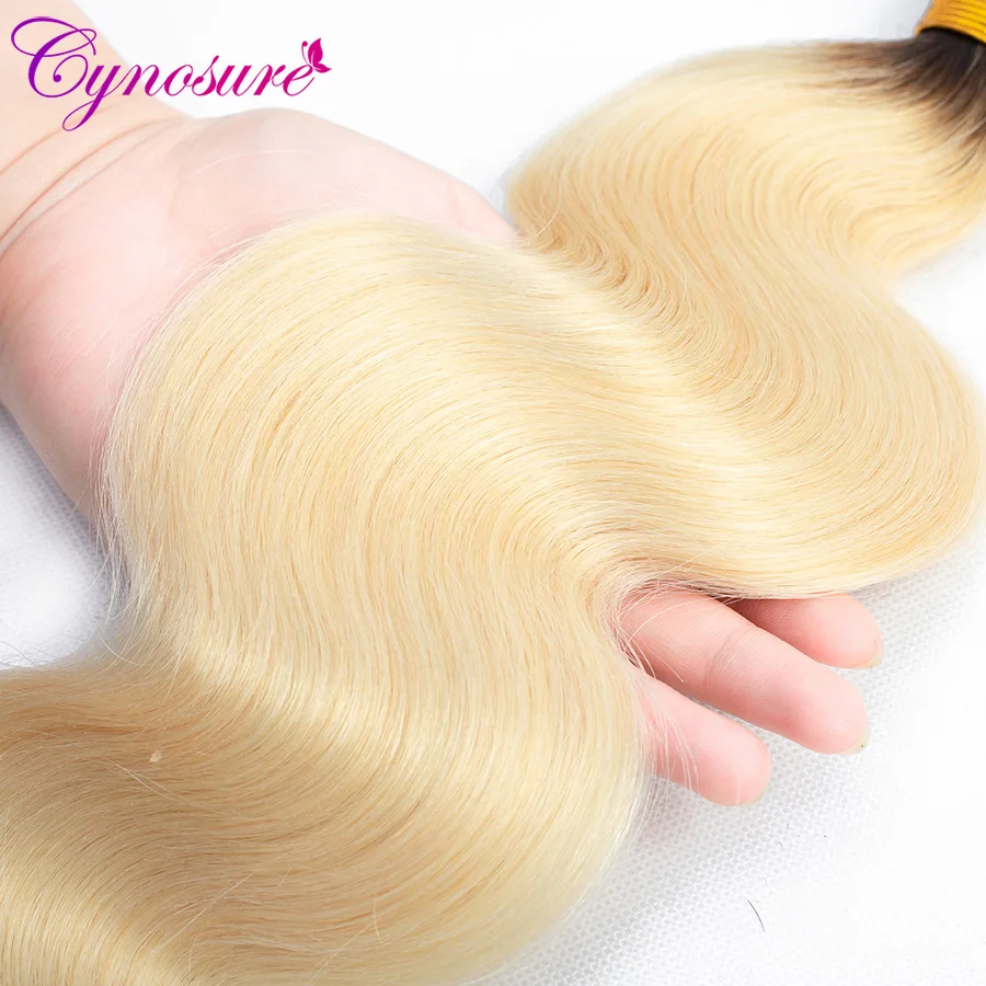 Cynosure T1b 613 Ombre Blonde Hair Brazilian Hair Weave Bundles Non remy Extensions Body Wave Human 3 Bundles