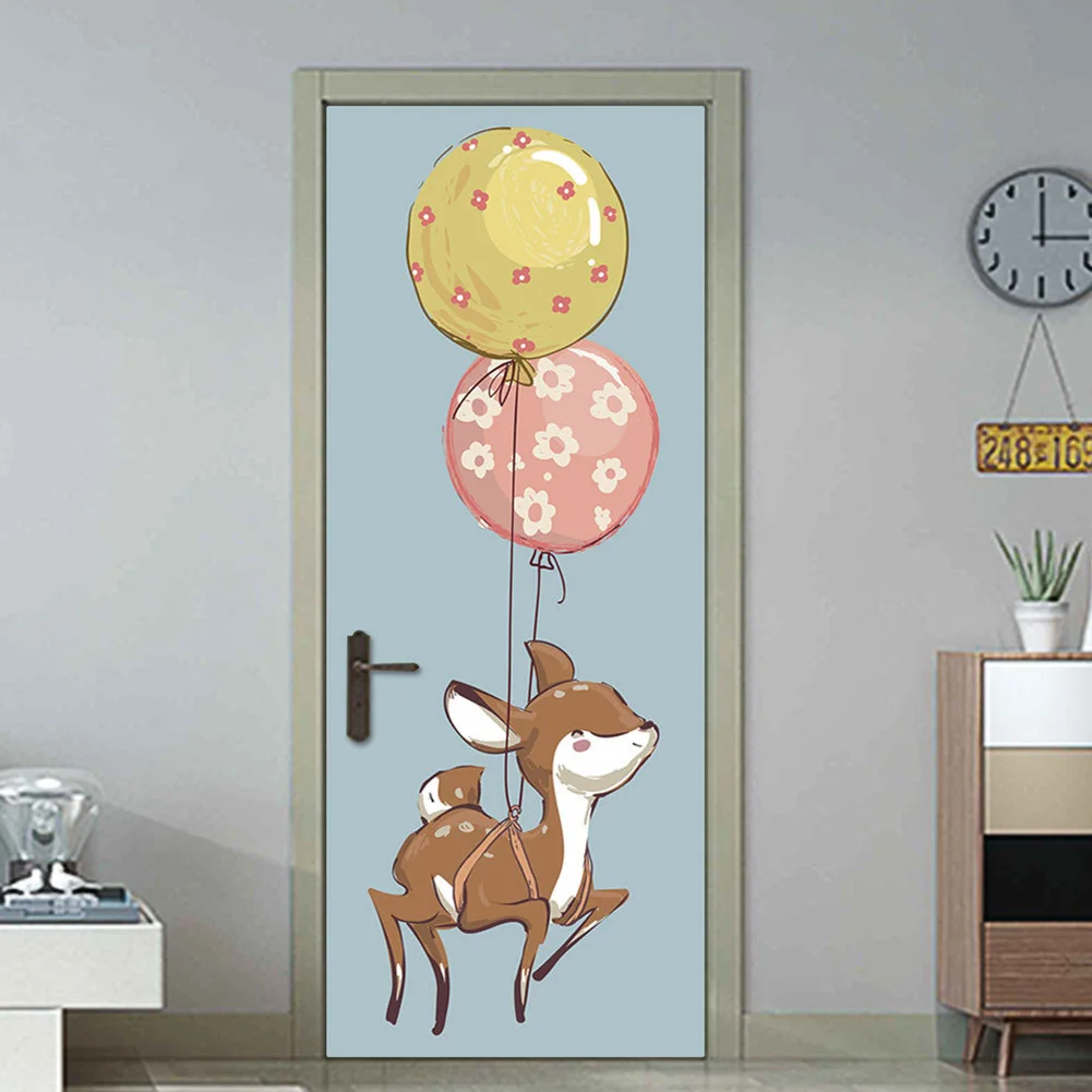 2 шт./компл. Красочные воздушные шары Nordic украшение для детской комнаты, 3D двери наклейки дверная ручка плакат Съемный Фреска плакат двери обои