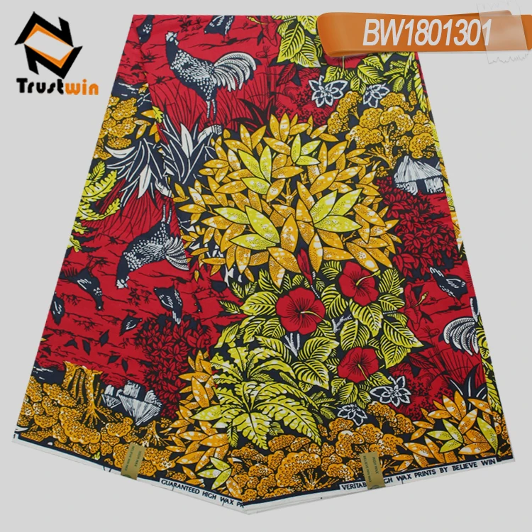 

Guaranteed dutch wax African super wax Hollandais for Sewing Fabric. Batik Veritable super wax hollandais W00116-17