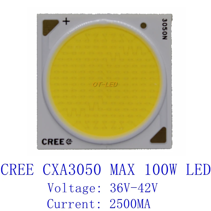 Большой sale-100W Cree CXA3050 CXA 3050 COB светодиодный излучатель лампы света 2A 5700K 6 V-42 V 2500MA 75CRI 80CRI высокой интенсивности для светодиодных лампочек